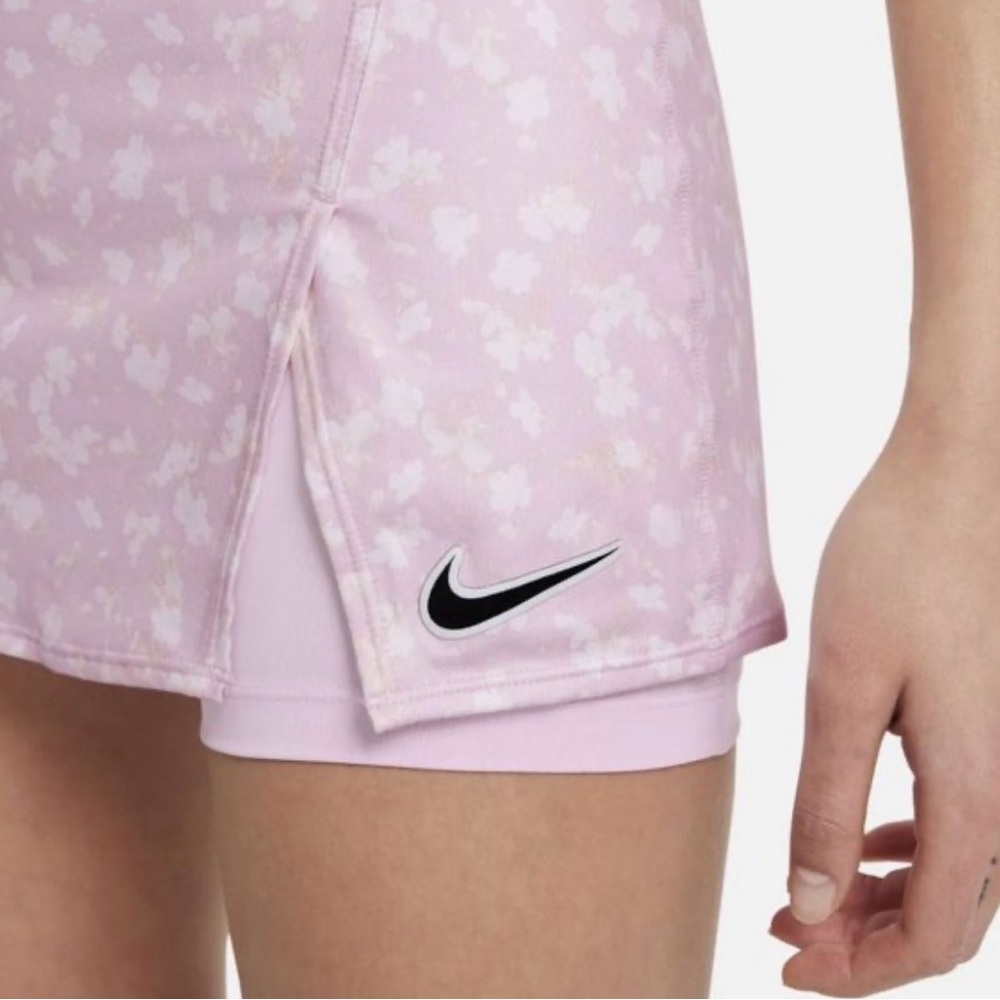 Nike Dri-Fit Light Pink Floral Tennis Skort with Built-In Shorts NWT